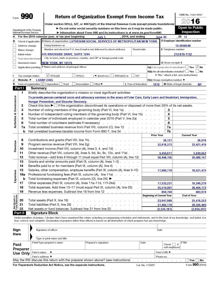 Financials Lutheran Social Services Of New York Financials Lutheran Social Services Of New York